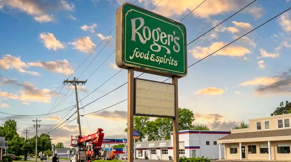 Roger's Family Restaurant roadside sign in Somerset Massachusetts