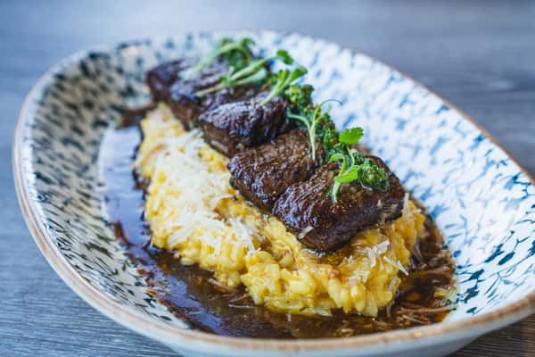 Risotto a la Huancaína con Lomo