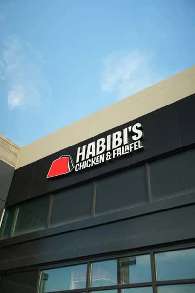 Exterior sign on the Habibi's building