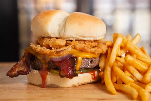 THE HONEY BBQ BACON CHEDDAR BURGER