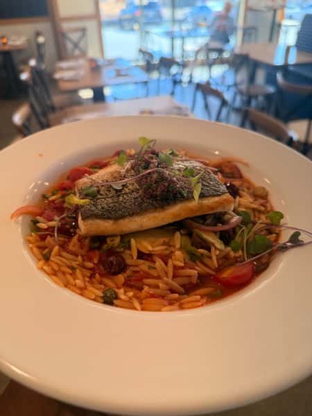 Pan Seared Striped Bass Puttanesca