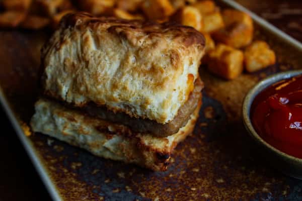 Sausage Biscuit Buddy and Home Fries