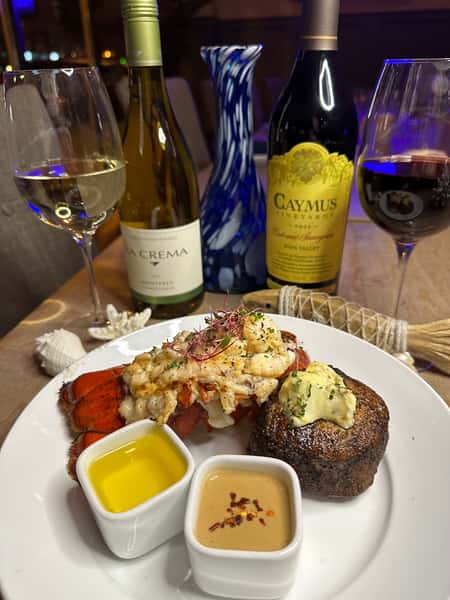 Salt Surf & Turf featuring red and white wine pairing