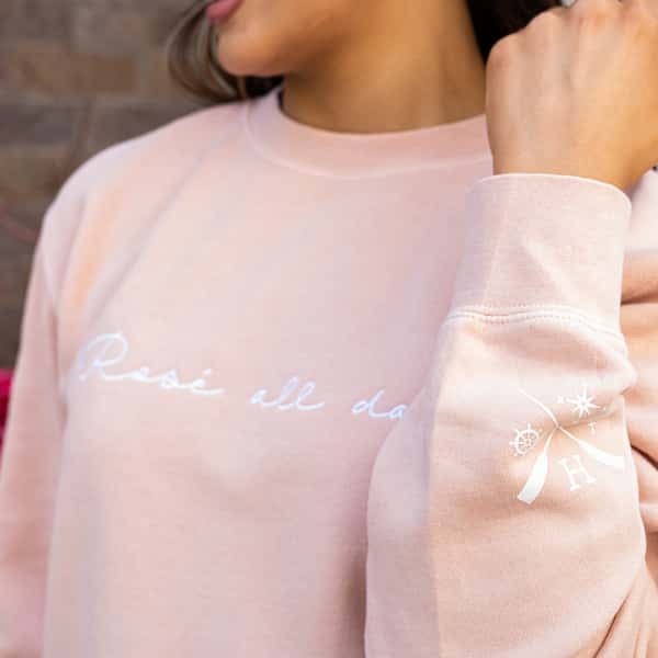 rose all day crewneck merch