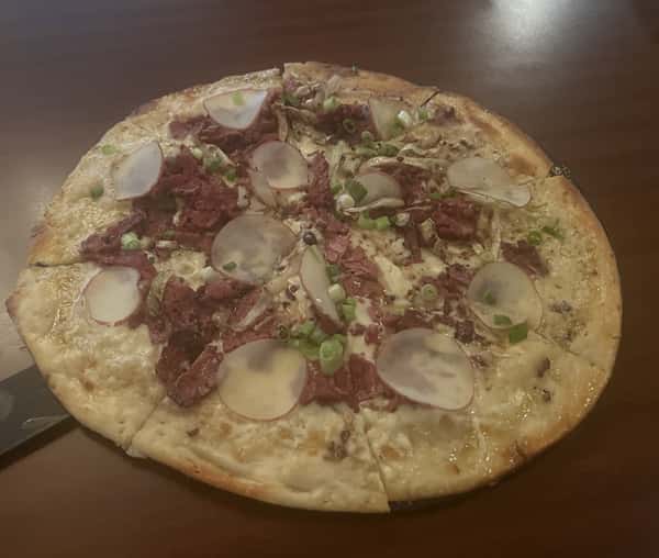 Corned Beef & Cabbage Pizza