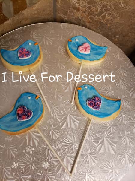 Blue Bird on Stick Shortbread Order By 2PM For Next Day