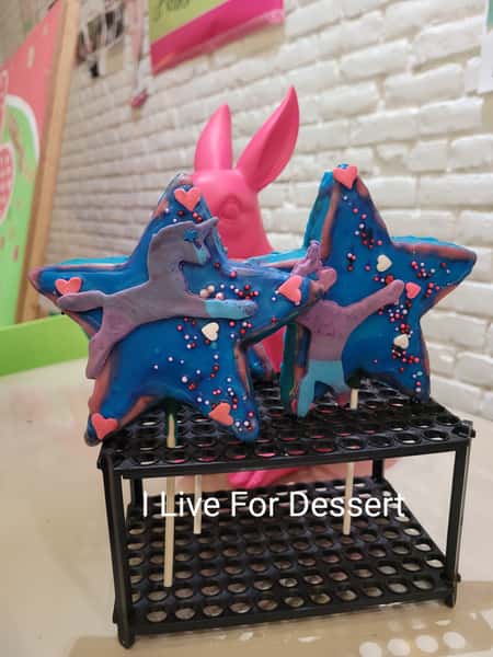 Shortbread Star On a stick with Unicorn 12 Count Order By 2 PM For Next Day Tue- Fri