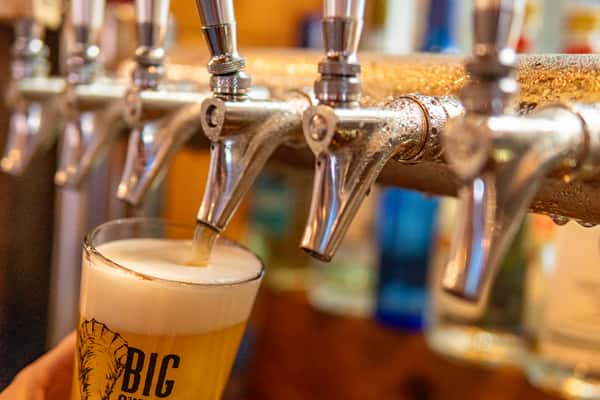 row of Big Oyster beer taps