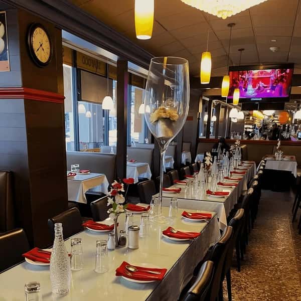 Reserved guest seating at restaurant