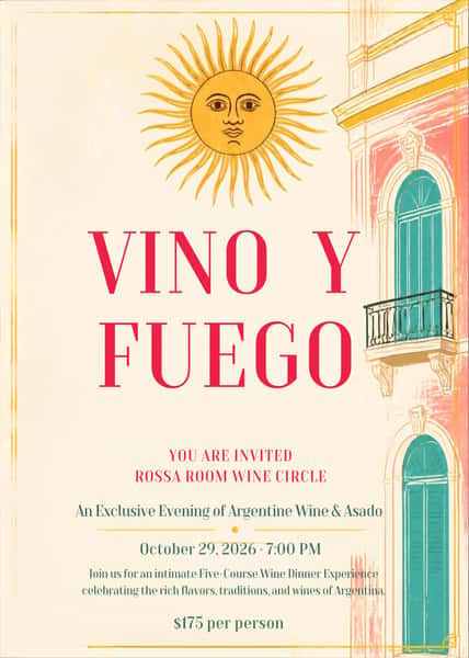 Argentinian Wine Dinner Invite