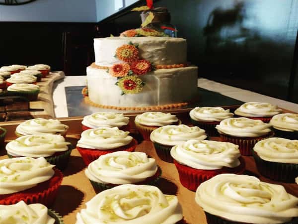 Wedding Cake- Red Velvet With Chocolate Chips & Cream Cheese Icing