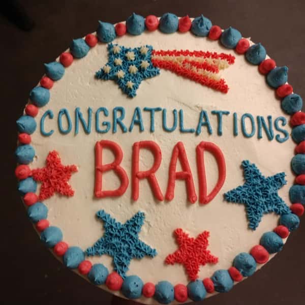 Red White and blue Cake