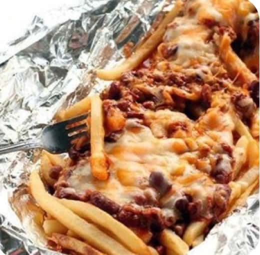 Red Chile Cheese Beef Fries