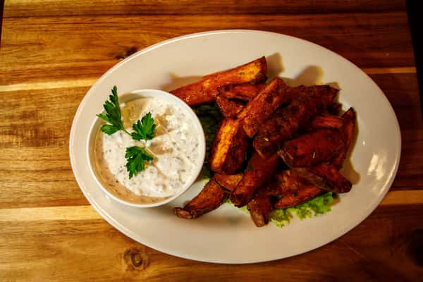 Jerked Sweet Potato Wedges