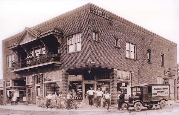 old-school image of building