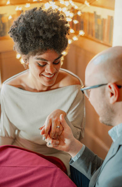 Couple celebrating a moment