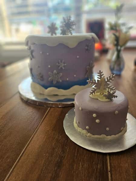 snow themed cakes