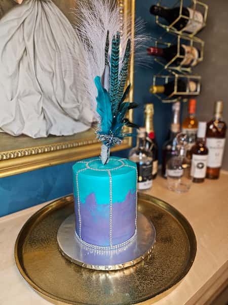 cake with peacock plume