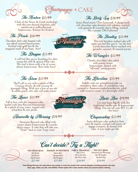 Cake Menu