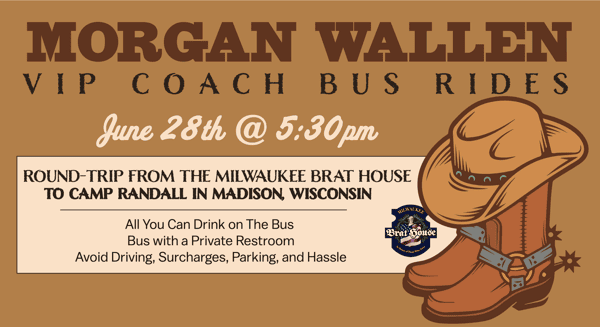 Morgan wallen camp randall coach buses from the milwakee brat house