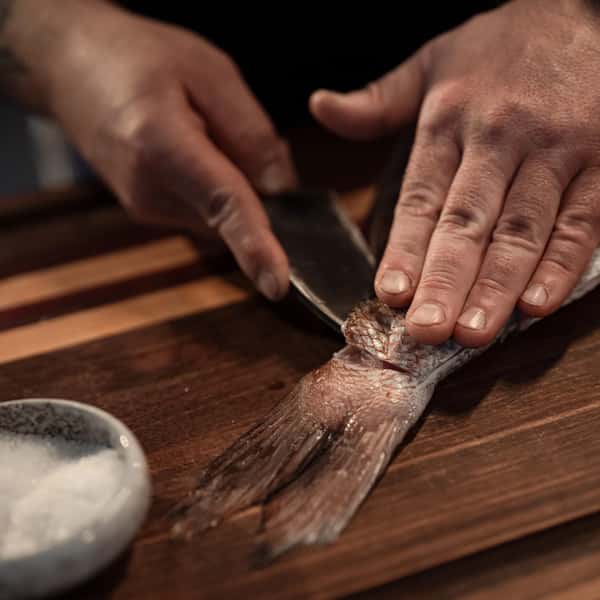 preparing fish