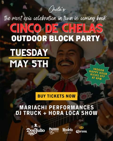 Cinco de Chela's 2026 Buy Tickets Now