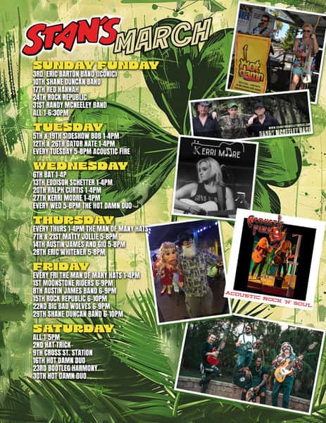 MARCH ENTERTAINMENT SCHEDULE Stan's Idle Hour Seafood Restaurant