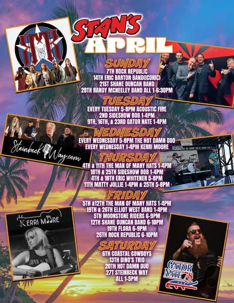 April Entertainment Schedule Stan's Idle Hour Seafood Restaurant