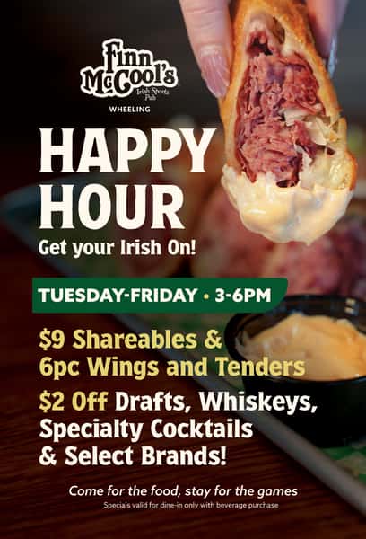 Happy Hour at Finns in Wheeling