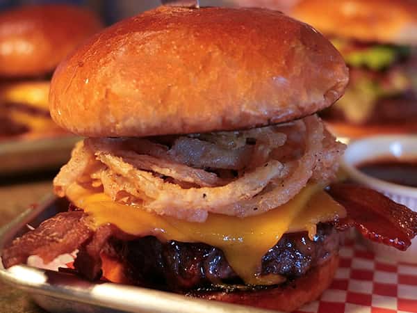 Guinness BBQ Bacon Cheddar Burger