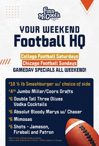Football Specials at Finn McCool's