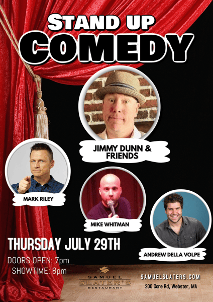 Jimmy Dunn & Friends Comedy Night - Samuel Slater's Restaurant ...