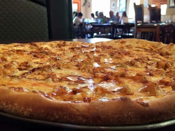 Large Buffalo Chicken Pizza.