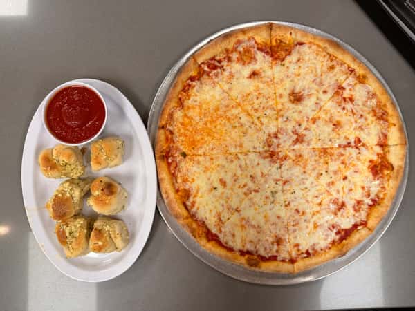 Monday Special: Large Cheese & 6 Garlic Knots