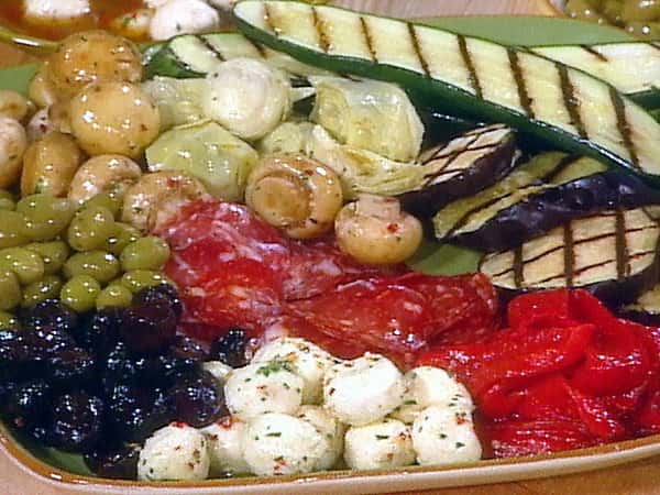 display of grilled vegetables