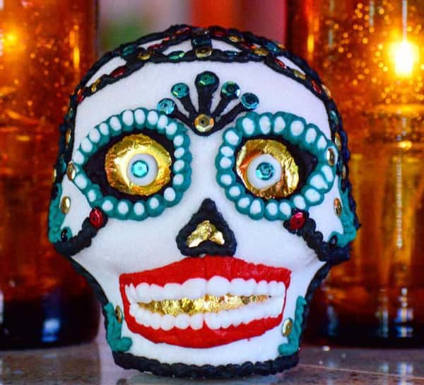 One of our handmade sugar skulls.