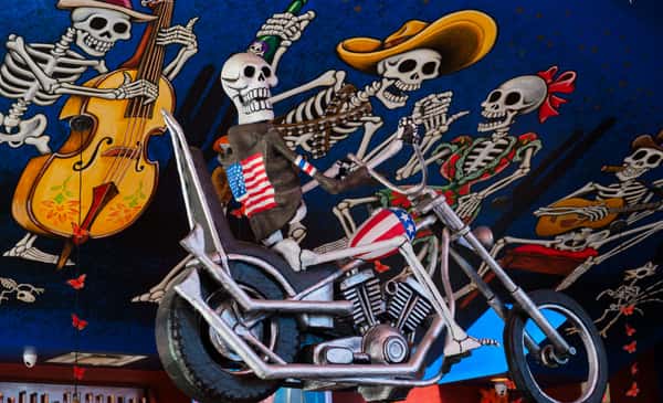 Easy Riders' Captain America rides again at Bone Garden Cantina.