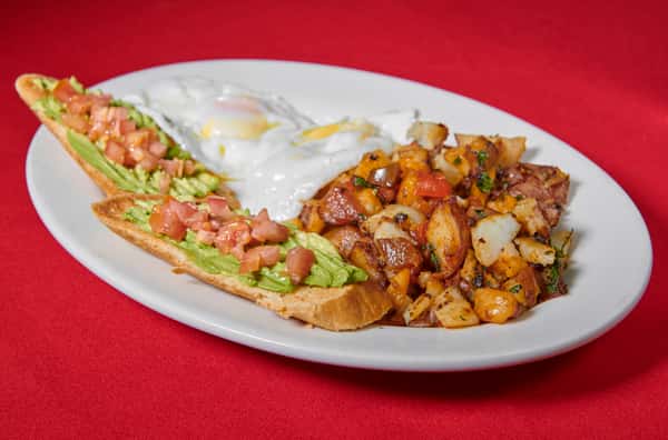 TOSTADA DE AGUACATE CON PAPAS DE LA CASA / AVOCADO TOAST WITH HOME FRIES