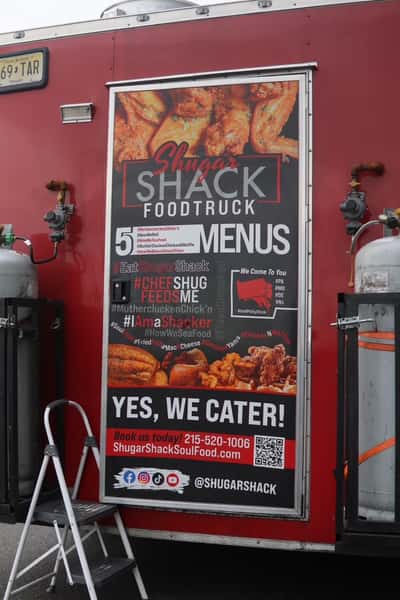 close up of food truck menu
