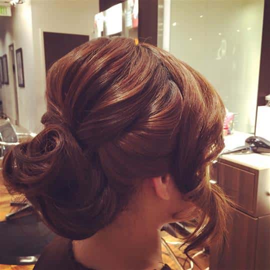 Hair in bun