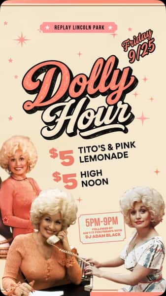 Happy 9/25, yāall! š
Consider this your official excuse to clock out early and Dolly up!
Dolly Hour is back this Friday from 5-9PM with $5 Titoās & Pink Lemonades, $5 High Noons, and plenty of pink, retro 9 to 5 energy š¹
Then stick around for Aināt It Fun Fridays with @the_adamblack to keep the night going!
Friday, September 25, 5-9pm, 21 and up, no cover. See you there!
#replaylincolnpark #dollyparton #friday #happyhour chicago