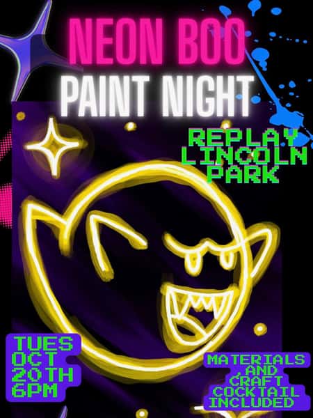 Neon Boo Paint Night is creeping into Replay š»šØ
Join us Tuesday, October 20 at 6PM for a glowing, spooky-season paint night hosted by @n.susta.art. Your ticket includes all painting materials plus a craft cocktail, so all you need to bring is your creativity
Come sip, paint, and make your own neon ghost masterpiece under the lights āØš
#replaylincolnpark #paintingnight #tuesday #paintandsip #supermario