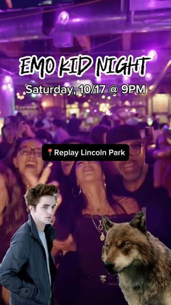 Weāre back for our monthly Emo Kid Night THIS SATURDAY October 17th starting at 9PM with DJs Dave Alvarez & Eddie Rampage! š„š©ø Whether youāre Team Edward, Team Jacob, or just here to cry to your favorite emo anthems, Forks is calling your name. š²š
Come experience our Twilight pop-up, grab a themed cocktail, PLUS join us for a costume contest hosted by Dave Alvarez at 12:30AM! Most emo fit takes the win. š $100 cash prize for best costume and a $50 gift certificate for 2nd! š§š»āāļøšø
21+, NO COVER, see you there! š¤
#replaylincolnpark #emokid #chicago #chicagoweekend #twilight