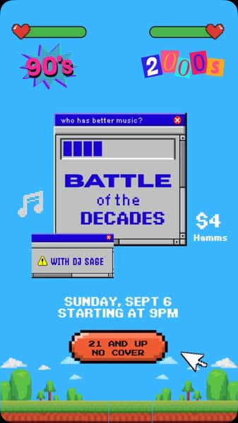 90s vs 2000s. One night. One winner. And no work the next day so nothing keeping you in šæāļøš
Battle of the Decades hits Replay this Sunday, September 6 starting at 9PM with @sagedotmusic putting the two eras head-to-head all night long
Come defend your decade, argue over who had the better music, and expect plenty of throwbacks from both sides. Plus, $4 Hammās all night!
Sunday, September 6 | 9PM | 21+ | No Cover
#replaylincolnpark #arcadebar #sunday #laborday #music