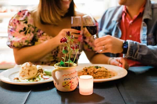 Couple enjoying Valentine's Day Dinner