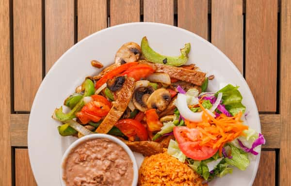 Veggie Fajitas Plate. Vegan