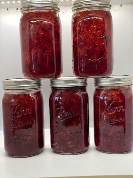 jam jars stacked