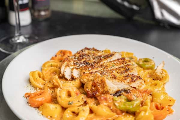 Spicy Tortellini Alla Vodka with Blackened Chicken