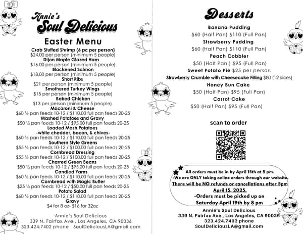 Easter Menu