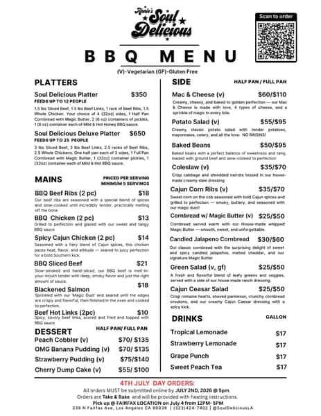 BBQ MENU
